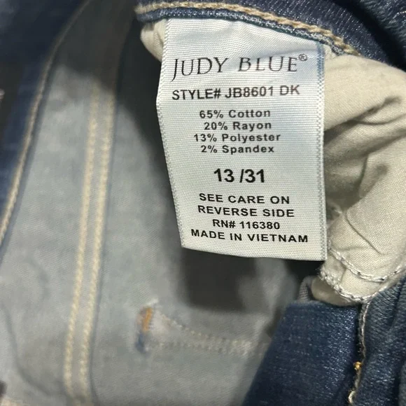 NWOT Judy Blue High Rise Straight Leg Jeans size 11 - Picture 10 of 12